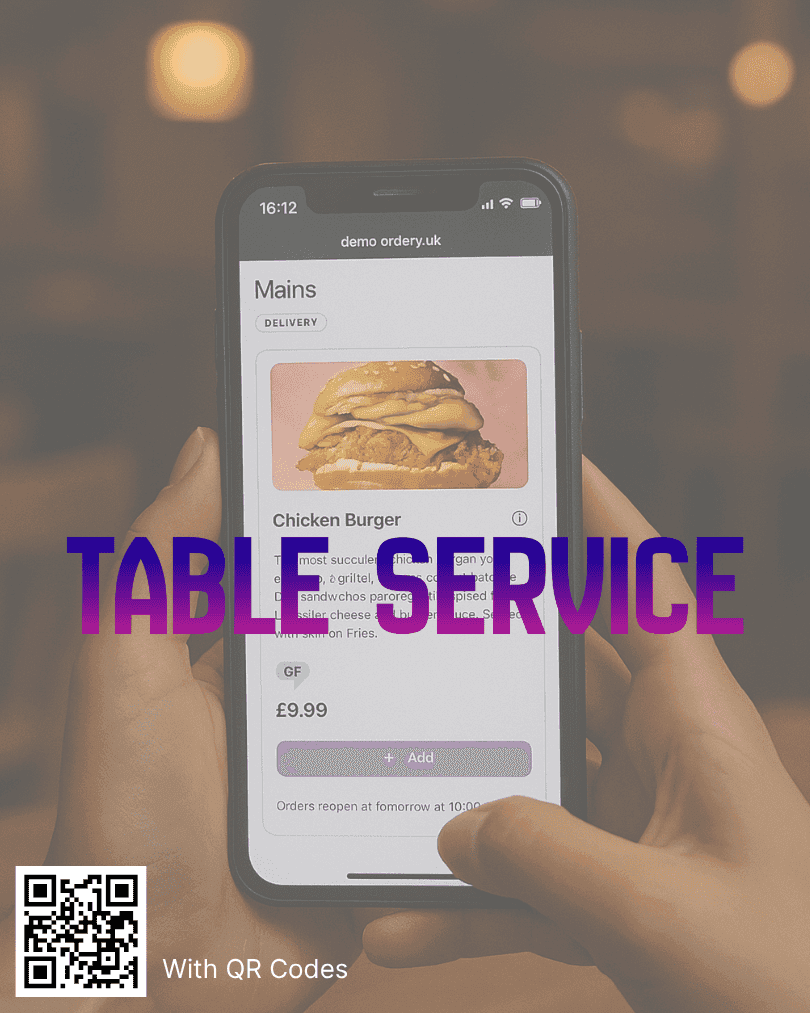 Ordery table ordering experience